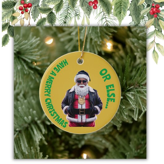 Heb een vrolijke kerst of anders Gangsta Xmas | Keramisch Ornament