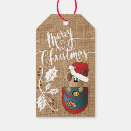 Heb een vrolijke kerstmuis cadeaulabel