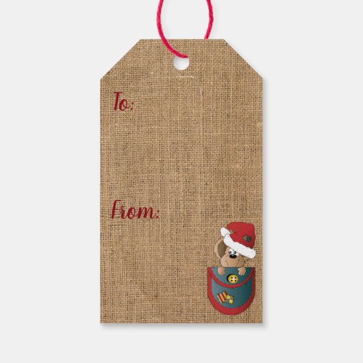Heb een vrolijke kerstmuis cadeaulabel (Achterkant)