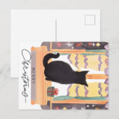 Heb een vrolijke kleine zwarte kat Kerstmis Briefkaart (Voorkant / Achterkant)