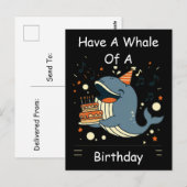 Heb een walvis van een verjaardag zingende walvis briefkaart (Voorkant / Achterkant)