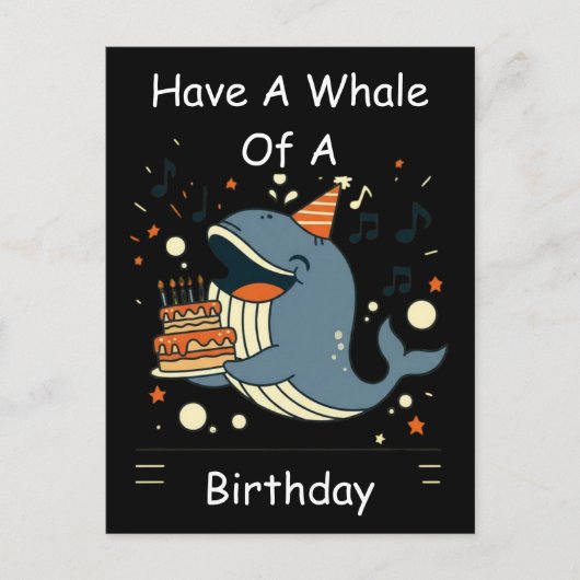 Heb een walvis van een verjaardag zingende walvis briefkaart (Voorkant)