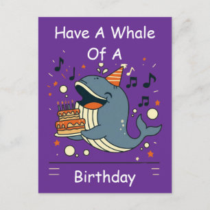 Heb een walvis van een verjaardag zingende walvis briefkaart