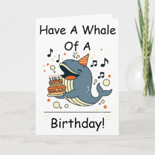 Heb een walvis van een verjaardag zingende walvis kaart