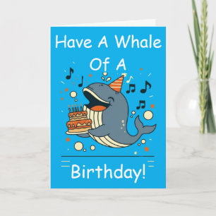 Heb een walvis van een verjaardag zingende walvis kaart