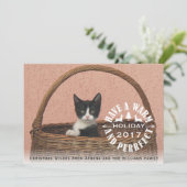 Heb een warme en perfecte kerstkat feestdagenkaart (Staand voorkant)