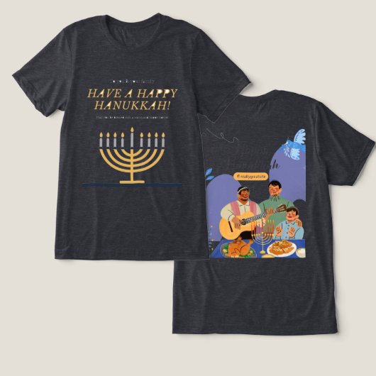 Heb een wens Hanukkah T-shirt (Ontwerp Voorkant & Achterkant)