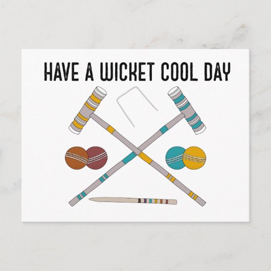 Heb een Wicket Cool Day Funny Croquet Briefkaart (Voorkant)