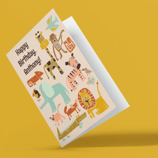 Heb een Wild Day Oerwoud Animals Verjaardag Kaart