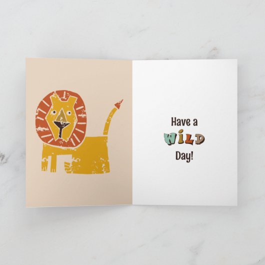 Heb een Wild Day Oerwoud Animals Verjaardag Kaart (Binnen)