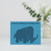 Heb een wollige goede dag blauwe mammoet briefkaart (Staand voorkant)