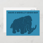 Heb een wollige goede dag blauwe mammoet briefkaart (Voorkant / Achterkant)