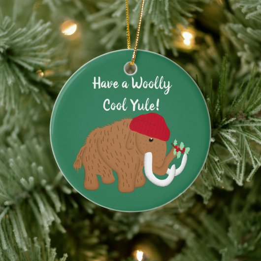 Heb een wollige hul Yule Funny Mammoth Kerstmis Keramisch Ornament (Boom)
