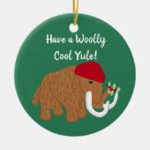 Heb een wollige hul Yule Funny Mammoth Kerstmis Keramisch Ornament (Voorkant)