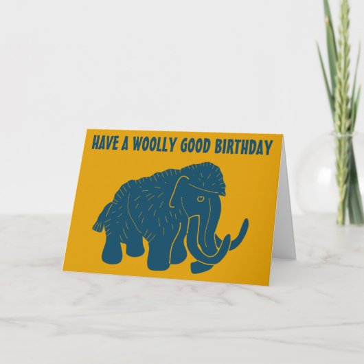 Heb een Wooly Good Birthday Mammoth Kaart (Voorkant)