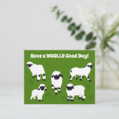 Heb een WOOLY Good Day Valais Blerkende Sheep Briefkaart (Staand voorkant)
