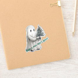 Heb een Yule Dat is Ghoul Christmas Ghost Tree Sticker