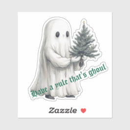 Heb een Yule Dat is Ghoul Christmas Ghost Tree Sticker