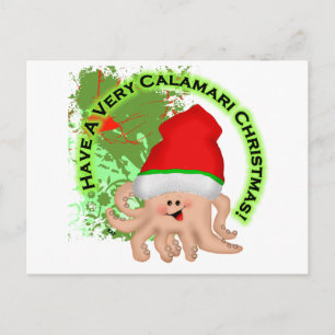 Heb een zeer Calamari Kerstmis! Feestdagenkaart