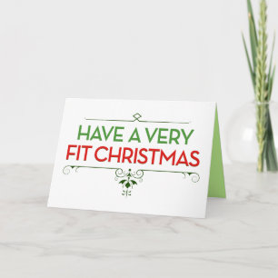 Heb een zeer fit kerst fitness motivatie feestdagen kaart