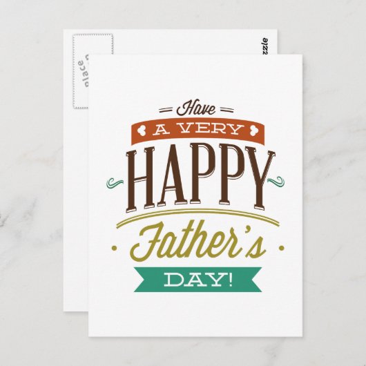 Heb een zeer gelukkige vaderdag briefkaart (Voorkant / Achterkant)