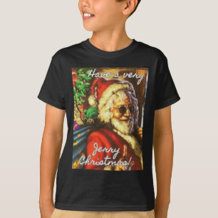 Heb een zeer kerstfeest Jerry Garcia Sinterklaas v T-shirt