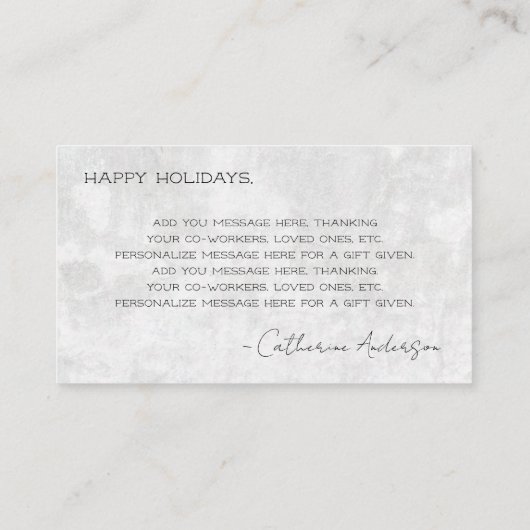 Heb een zeer prettig Visitekaartje van het Kerstbe (Achterkant)