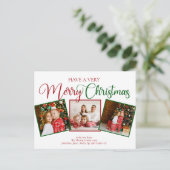 Heb een zeer vrolijke kerst 3 fotocollage feestdagenkaart (Staand voorkant)