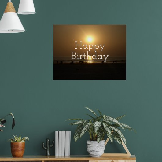Heb een zegelbaar Happy Birthday Design Online Kun Poster (Woonkamer 1)