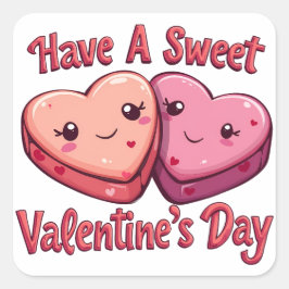Heb een zoete Valentijnsdag Vierkante Sticker