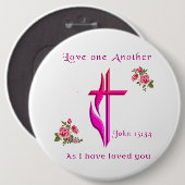 Heb elkaar lief ronde button 6,0 cm (Voorkant /achterkant)