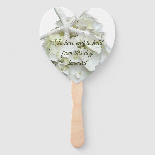Heb en houd Zee Star Hydrangea White Wedding Han Handwaaier (Achterkant)