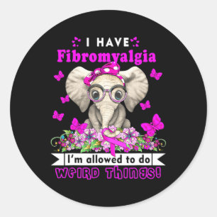 Heb Fibromyalgia Awareness Maand Olifant Paarse Ronde Sticker