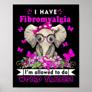 Heb Fibromyalgie Bewustzijn Olifant Fun Schattige Poster