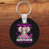 Heb Fibromyalgie Bewustzijn Olifant Fun Schattige Sleutelhanger (Voorkant)