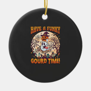 Heb Functy Kalebas Tijd Halloween Geest Pompoen_1 Keramisch Ornament