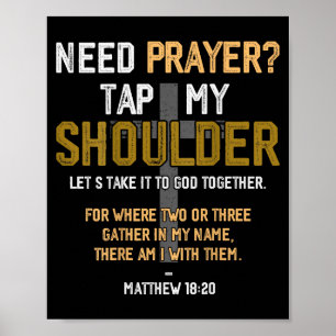Heb Gebed Tik Mijn Schouder Bijbelvers Christelijk Poster