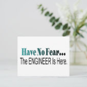 Heb geen angst dat de ingenieur hier is briefkaart (Staand voorkant)