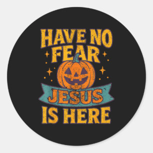 Heb Geen Angst Jezus Is Hier Christelijk Vintage H Ronde Sticker