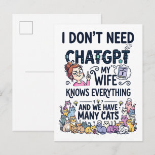 Heb geen ChatGPT nodig, mijn vrouw weet alles Briefkaart