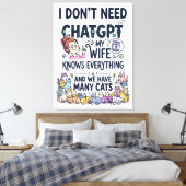 Heb geen ChatGPT nodig, mijn vrouw weet alles Canvas Afdruk (Insitu (Slaapkamer))