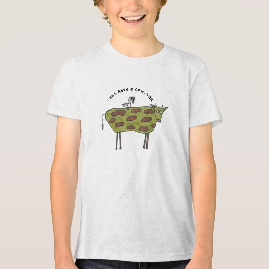 Heb geen koe man Tri-Blend shirt (Voorkant)