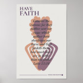 Heb Geloof Bijbelvers Hart Handen Poster (Voorkant)