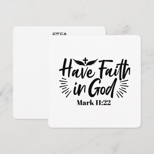 Heb geloof in God Markus 11:22 Inspirerende quote Kaart (Voorkant / Achterkant)