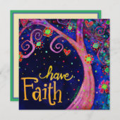 'Heb geloof'-inspiratieboom Notitiekaartje (Voorkant / Achterkant)
