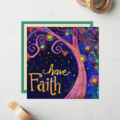 'Heb geloof'-inspiratieboom Notitiekaartje (Voorkant / Achterkant in situ)