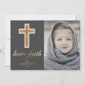 Heb geloof | Kerstfoto voor religieuze kruisbeelde Feestdagenkaart (Voorkant)