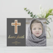 Heb geloof | Kerstfoto voor religieuze kruisbeelde Feestdagenkaart (Staand voorkant)