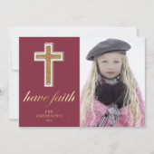 Heb geloof | Kerstfoto voor religieuze kruisbeelde Feestdagenkaart (Voorkant)