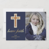 Heb geloof | Kerstfoto voor religieuze kruisbeelde Feestdagenkaart (Voorkant)